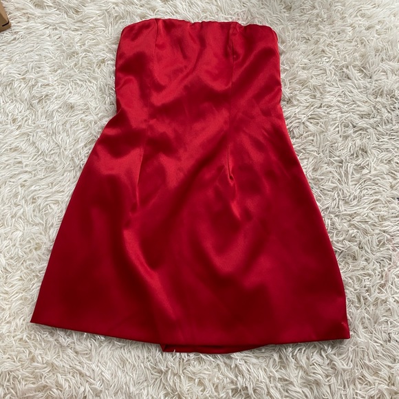 Red Strapless Dress - Picture 2 of 7